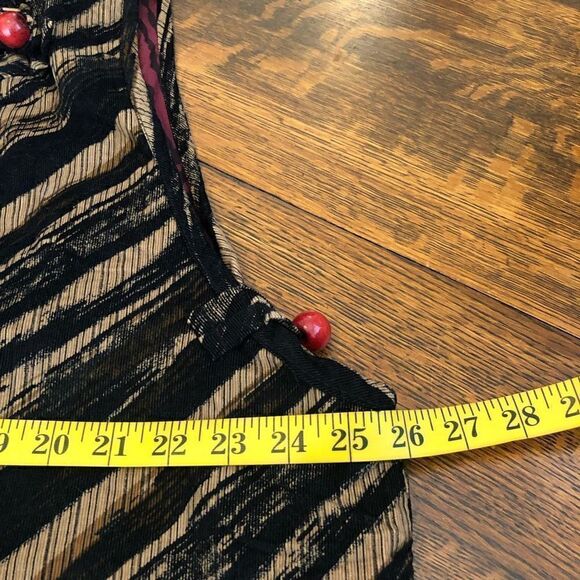 Fun Lagenlook, Artistic, Black & Tan Corduroy Appliqué Tunic Top/Vest Size M - Picture 11 of 13